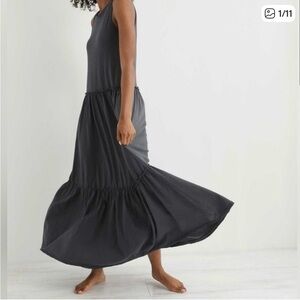 aerie gray Sleeveless Maxi drop waist tiered  Dress size XS AMAZING CONDITION